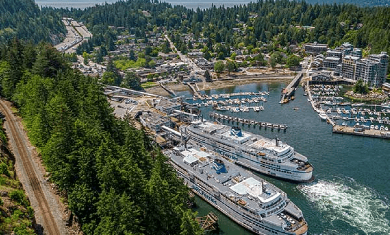 Aerial view of BC Ferries terminal